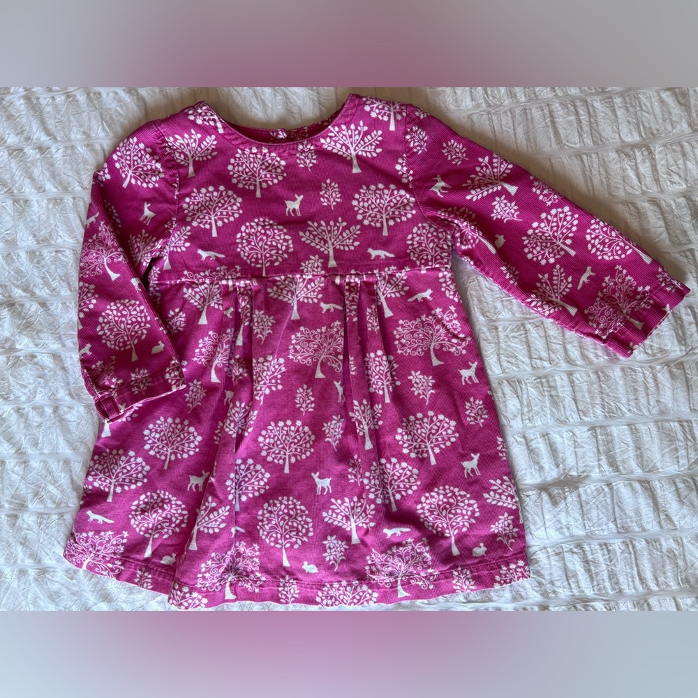 Baby Gap Girls Corduroy Pink Woodland Dress Size 18-24M